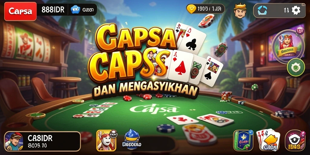 Antarmuka 888IDR menampilkan grafis menarik dan fungsi Capsa yang intuitif.