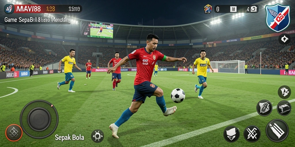 Tampilan antarmuka game Sepak Bola yang modern dan intuitif.