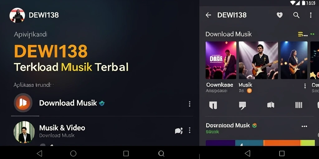 Tampilan antarmuka DEWI138 saat mengunduh lagu favorit.