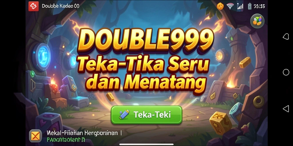 Tampilan antarmuka utama game Teka-Teki DOUBLE999 yang menarik.