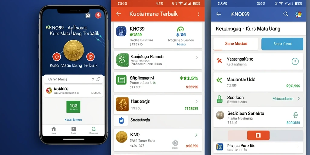 Antarmuka modern KNO89 untuk memantau kurs mata uang.