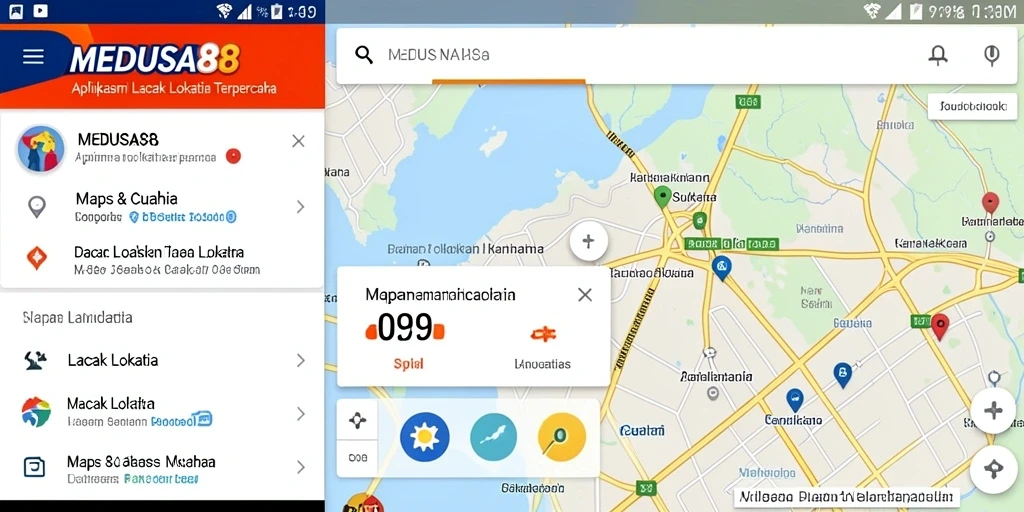 Screenshot antarmuka MEDUSA88 menampilkan fungsi pelacakan lokasi yang efisien.