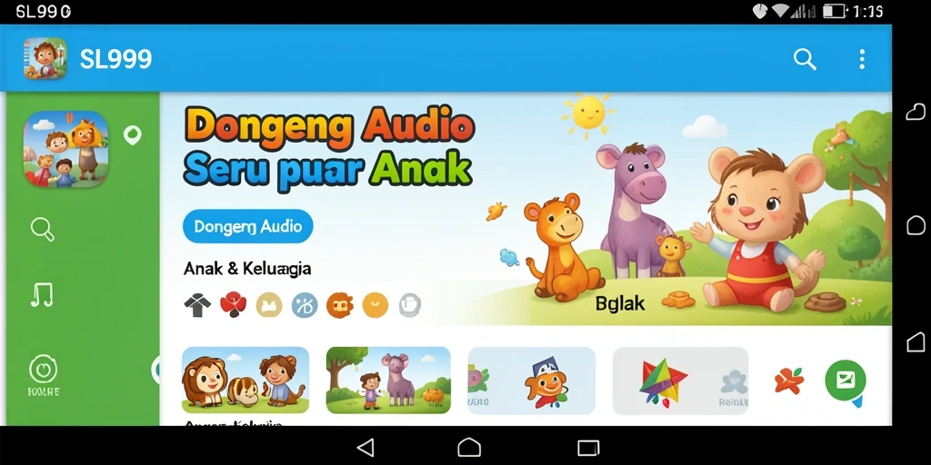Antarmuka menarik SL999 untuk mendengarkan Dongeng Audio.