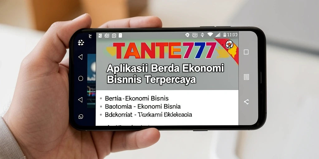 Antarmuka aplikasi TANTE777 dengan fitur berita ekonomi yang menarik.