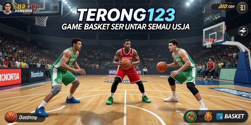Screenshot permainan menunjukkan aksi seru di lapangan basket.